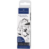 Flomaster PITT ARTIST MANGA BLACK SET PK4 FABER CASTELL 167132 CRNI BLISTER | shoptok.hr