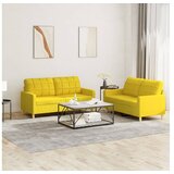 vidaXL 2-dijelni set sofa s jastucima svjetložuti od tkanine | shoptok.hr