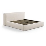 Micadoni Krem tapecirani bračni krevet s prostorom za odlaganje s podnicom 200x200 cm Simon – | shoptok.hr
