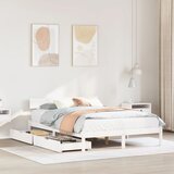 vidaXL Posteljni okvir brez vzmetnice bel 120x190 cm trdna borovina Cene
