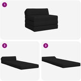 SOFA na razvlačenje Crna 200 x 70 x 10 cm Tkanina | Shoptok.si