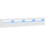 Maison Chic TV omarica - TV stojalo - Televizijska omarica z LED lučkami bela 240x35x40 cm, (21701503) | Shoptok.si