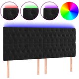 Maison Chic led posteljno vzglavje - vzglavna omarica - nočna omarica črno 200x7x118/128 cm žamet, (21711718) Cene