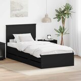  Krevetna konstrukcija Crna 90 x 190 cm Inženjersko Drvo | shoptok.hr