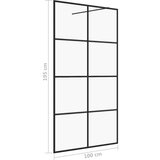 Pregrada za tuširanje s prozirnim staklom ESG 100 x 195 cm crna | shoptok.hr