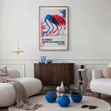  Plakat - Colorful Repetition - three flamingo silhouettes with an inspiring quote 40x60 Zlatni okvir s margom | shoptok.hr