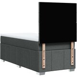 vidaXL Box spring postelja z vzmetnico temno siva 90x200 cm blago | Shoptok.si