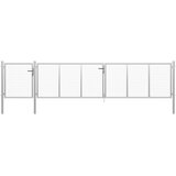 vidaXL Vrtna vrata jeklena 500x75 cm srebrna | Shoptok.si