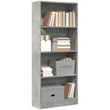 vidaXL Knjižna omara betonsko siva 60x24x143 cm inženirski les | Shoptok.si
