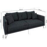 Ropez Temno siva sedežna garnitura iz šenilje 200 cm Freya – | Shoptok.si