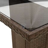  Vrtni stol sa staklenom pločom smeđi 190x80x75 cm od poliratana | shoptok.hr