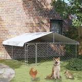 vidaXL zunanji pasji boks s streho 300x300x150 cm | Shoptok.si
