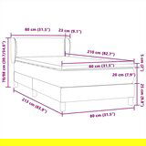 Box Spring krevet s madracem svijetlo sivi 80x210 cm baršun | shoptok.hr