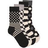 Happy Socks Hepi Soks LFS Klasične čarape, crno-bele, 4 komada Cene