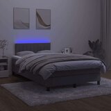  Box spring postelja z vzmetnico LED temno siva 120x200 cm žamet, (20723843) | Shoptok.si