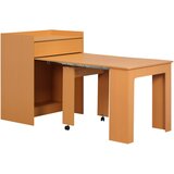 HOMCOM zložljiva jedilna miza za do 5 oseb za omejene prostore, iverna plošča in jeklo, 84x180x100 cm, lesena, (20745653) Cene