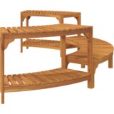  Okruženje za hidromasažnu kadu polukružno 252x111.5x55.5 cm od čvrstog drva bagrema | shoptok.hr