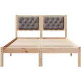  Okvir za krevet Sivo-smeđa 135 x 190 cm tkanina | shoptok.hr