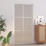 vidaXL Notranja vrata 102,5x201,5 cm bela mat steklo in aluminij Cene