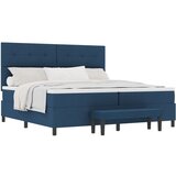 Box Spring krevet s madracem i klupom plavi 200x200 cm tkanina | shoptok.hr