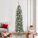  Umjetno vitko božićno drvce s stalakom Zelena i bijela 210 cm | shoptok.hr