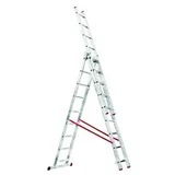 Alpos Aluminijasta večnamenska lestev 3 x 9 (delovna višina: 6,30 m, transportna dolžina: 2,57 m, nosilnost 150 kg)