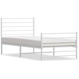  Metalni okvir kreveta uzglavlje i podnožje bijeli 100x200 cm | Eponuda.ba