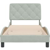 vidaXL Posteljni okvir z vzglavjem svetlo siv 80x200 cm žamet | Shoptok.si