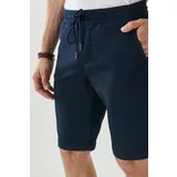 ALTINYILDIZ CLASSICS Men's Navy Blue Slim Fit Slim Fit Normal Waist Flexible Casual Shorts with Side Pockets