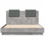  Okvir kreveta s uzglavljem siva boja betona 120x190 cm drveni | shoptok.hr