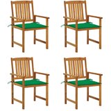 Maison Chic Vrtni stoli - Stol za vrt z blazinami 4 kosi trden akacijev les JS2303, (21876332) | Shoptok.si