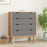 The Living Store Predalnik OTTA rjav in siv 76,5x39,5x90 cm trdna borovina - Omarica S Predali, (21429279) Cene