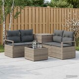  Set sofe 6 kom. Siva i tamno siva Poli Rattan i čelik | shoptok.hr