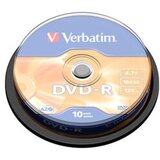  DVD-R, VERBATIM,4,7 GB,16X, spindle 10 kom,MATT SILVER.43523 Cijene