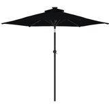  Vrtni suncobran s čeličnom šipkom LED crni 225 x 225 x 212 cm | Eponuda.ba