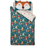 Catherine Lansfield Zelena/bež otroška posteljnina za zakonsko posteljo 200x200 cm Fox and Woodland Friends – | Shoptok.si
