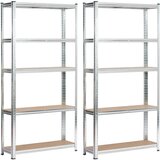 AKORD 2x METAL SHELF 90x30x180 SREBRNA, (21703436) | Shoptok.si