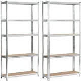2x metal shelf 90x30x180 srebrna, (21703436)