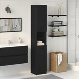 vidaXL kabinet za kopalnico Črn hrast Inženirski les z finišom iz furnirja | Shoptok.si