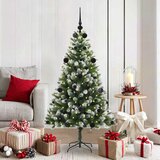  Umjetna jelka s pantenom i pahuljicama Zelena i bijela 150 cm | Eponuda.com