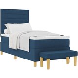 vidaXL Posteljni okvir z vzmetnico Komplet 2 Modra Tkanina 90 x 190 cm, (22067268) | Shoptok.si