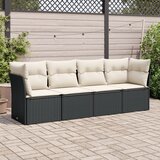vidaXL 4-dijelni set vrtnih sofa od poliratana s jastucima crni Cijene