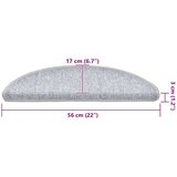 vidaXL Otirači za stepenice 20 kom svjetlosivi 56x17x3 cm | shoptok.hr