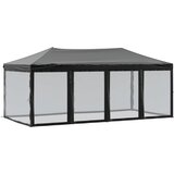 Sklopivi šator za zabave s bočnim zidovima 3 x 6 m crni | shoptok.hr