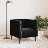  Fotelja Chesterfield crna baršunasta | Eponuda.com