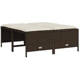  5-dijelni set vrtnih sofa s jastucima poliratan smeđi | shoptok.hr