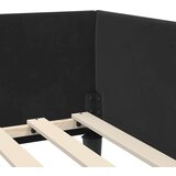 vidaXL Kotni posteljni okvir Črna 80 x 200 cm Samet in inženirski les | Shoptok.si