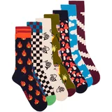 Happy Socks Dokolenke WILD WEEK SOCKS X7 Večbarvna