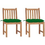 Maison Chic Vrtni stoli - Stol za vrt 2 kosa z blazinami trdna tikovina JS1443, (21878737) | Shoptok.si