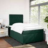 Box spring krevet s madracem tamnozeleni 120x200 cm baršunasti | shoptok.hr